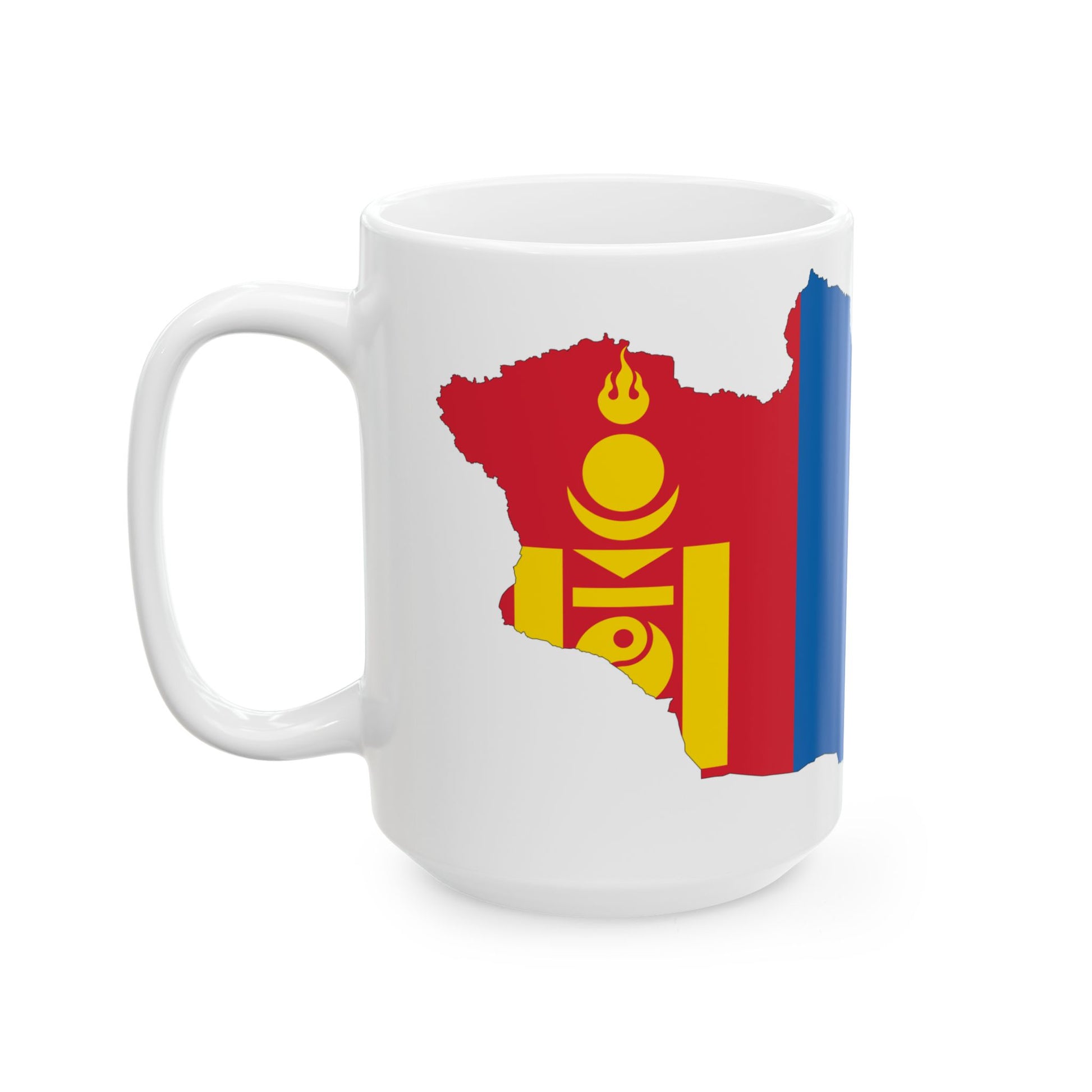 Mongolia-Flagmap (Mongolia) White Coffee Mug-Go Mug Yourself