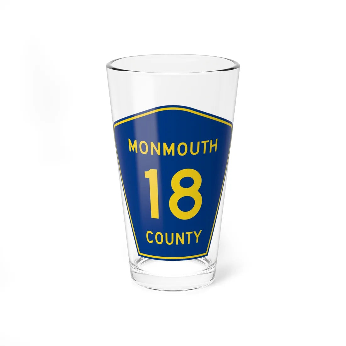 Monmouth County Route 18 NJ (New Jersey) (Road Sign) Pint Glass 16oz 16oz - Go Mug Yourself