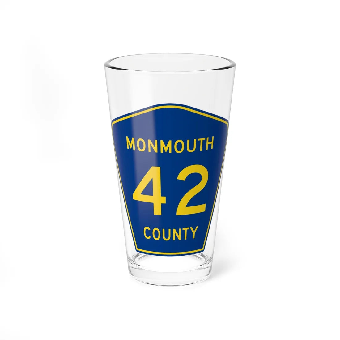 Monmouth County Route 42 NJ (New Jersey) (Road Sign) Pint Glass 16oz 16oz - Go Mug Yourself