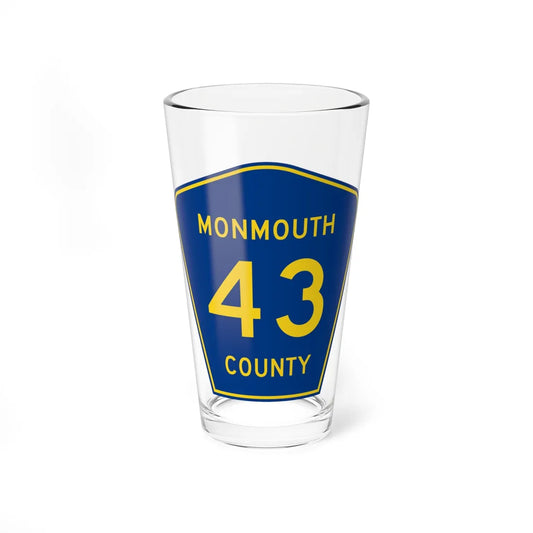 Monmouth County Route 43 NJ (New Jersey) (Road Sign) Pint Glass 16oz 16oz - Go Mug Yourself