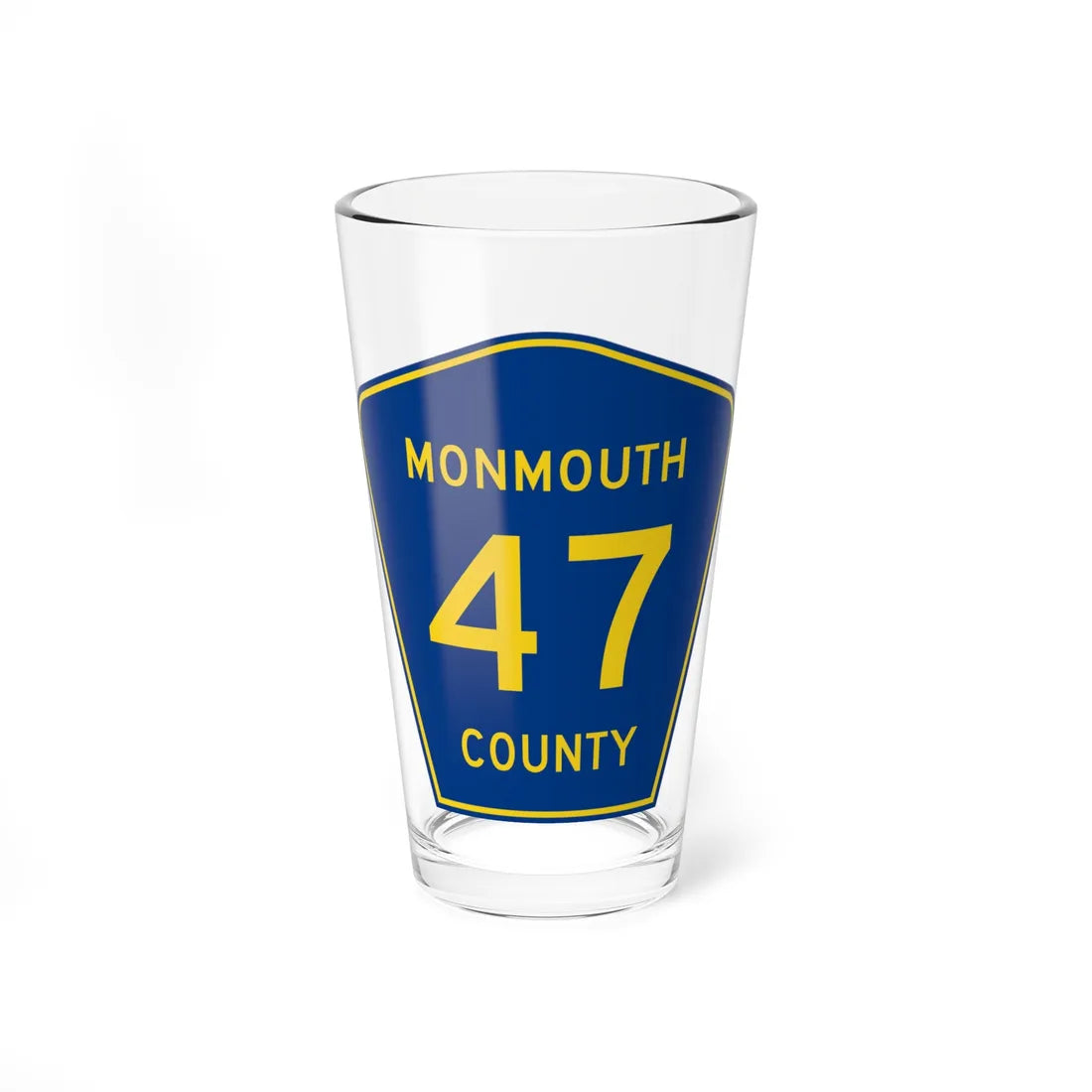 Monmouth County Route 47 NJ (New Jersey) (Road Sign) Pint Glass 16oz 16oz - Go Mug Yourself