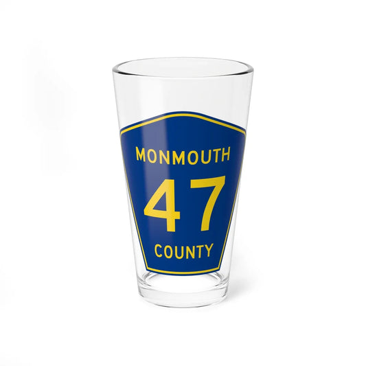 Monmouth County Route 47 NJ (New Jersey) (Road Sign) Pint Glass 16oz 16oz - Go Mug Yourself