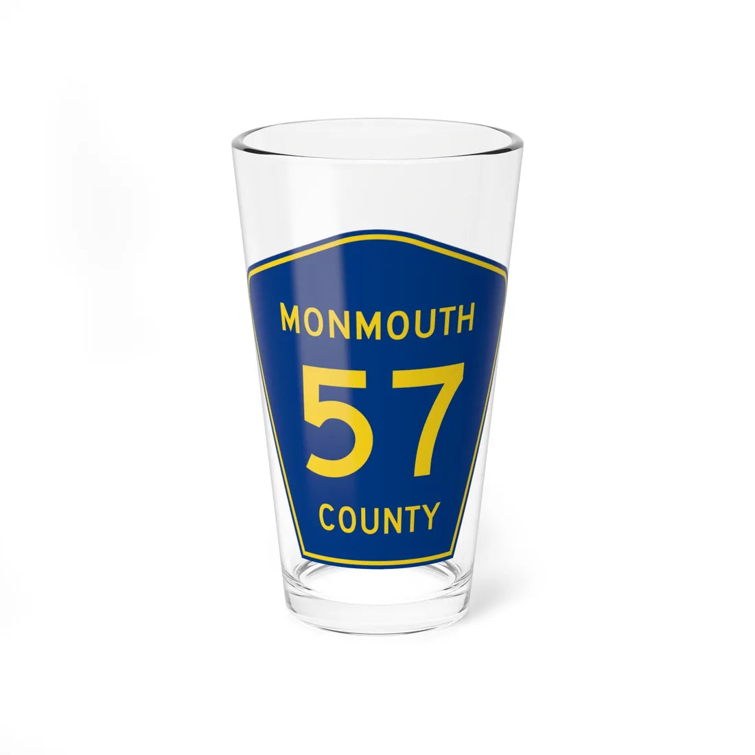 Monmouth County Route 57 NJ (New Jersey) (Road Sign) Pint Glass 16oz 16oz - Go Mug Yourself