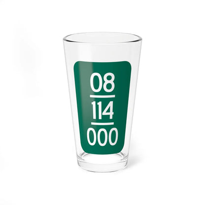 Monroe County 114 NY reference marker (New York) (Road Sign) Pint Glass 16oz 16oz - Go Mug Yourself