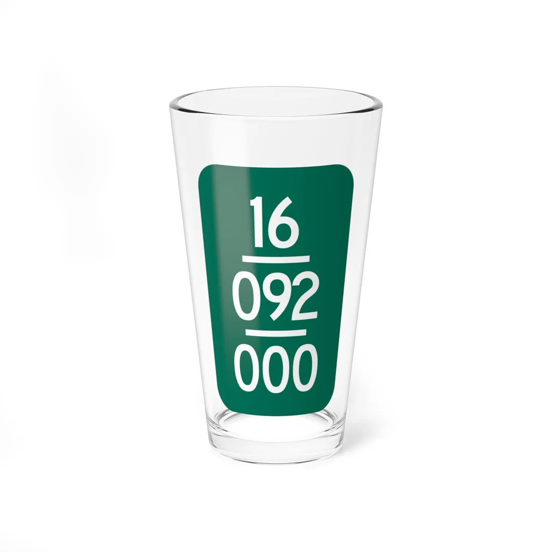 Monroe County 92 NY reference marker (New York) (Road Sign) Pint Glass 16oz 16oz - Go Mug Yourself