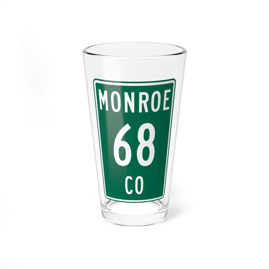 Monroe County Route 68 OH (Ohio) (Road Sign) Pint Glass 16oz 16oz - Go Mug Yourself