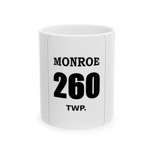 Monroe Township Holmes County Ohio route shield template (Ohio) (Road Sign) White Coffee Mug 11oz - Go Mug Yourself