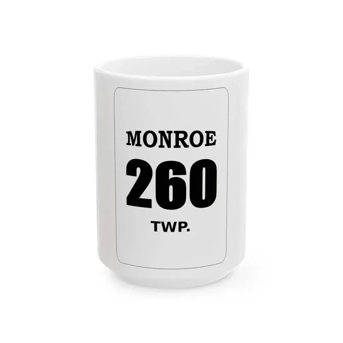 Monroe Township Holmes County Ohio route shield template (Ohio) (Road Sign) White Coffee Mug 15oz - Go Mug Yourself