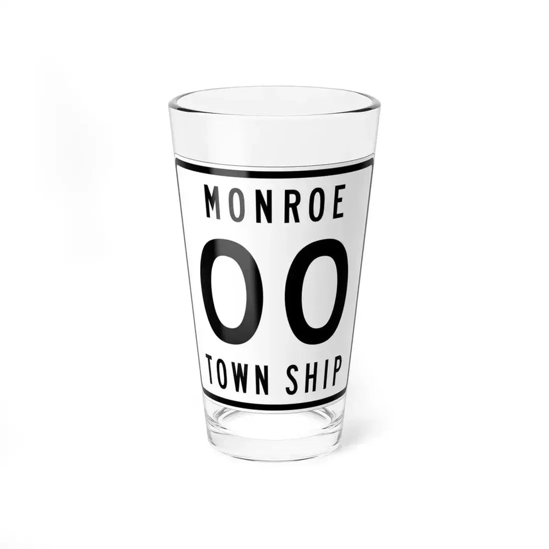 Monroe Township Logan County Ohio route shield template (Ohio) (Road Sign) Pint Glass 16oz 16oz - Go Mug Yourself