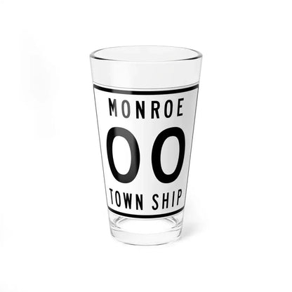 Monroe Township Logan County Ohio route shield template (Ohio) (Road Sign) Pint Glass 16oz 16oz - Go Mug Yourself