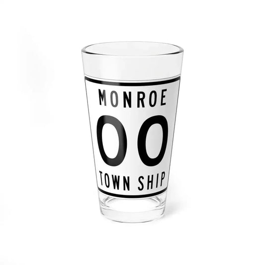 Monroe Township Logan County Ohio route shield template (Ohio) (Road Sign) Pint Glass 16oz 16oz - Go Mug Yourself