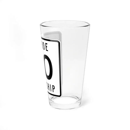 Monroe Township Logan County Ohio route shield template (Ohio) (Road Sign) Pint Glass 16oz - Go Mug Yourself