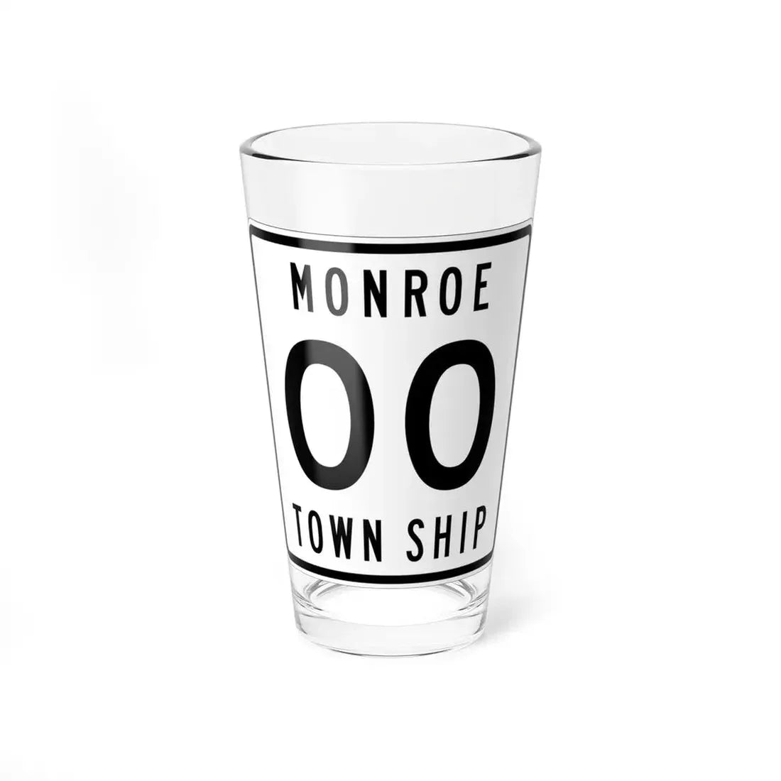 Monroe Township Logan County Ohio route shield template (Ohio) (Road Sign) Pint Glss 16oz 16oz - Go Mug Yourself