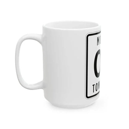 Monroe Township Logan County Ohio route shield template (Ohio) (Road Sign) White Coffee Mug - Go Mug Yourself