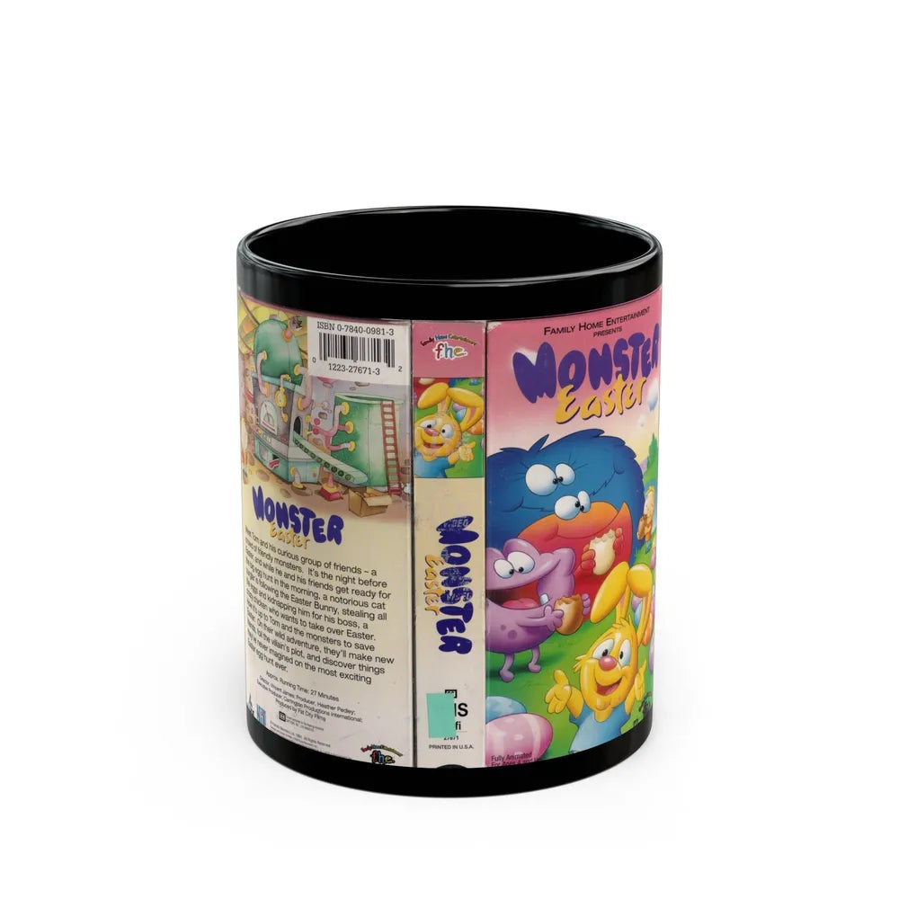 MONSTER EASTER (VHS COVER) - Black Coffee Mug-11oz-Go Mug Yourself