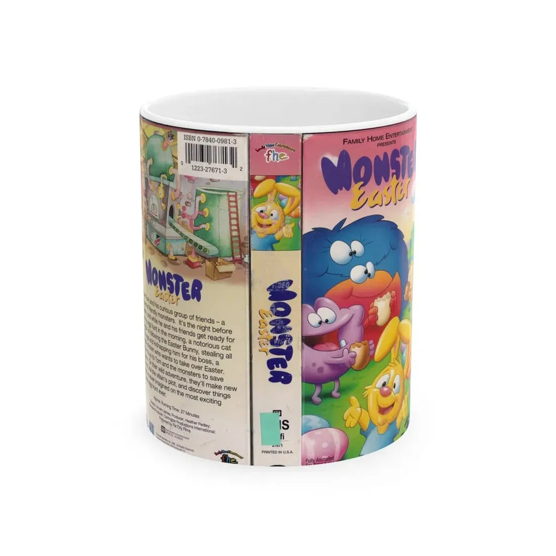 MONSTER EASTER (VHS COVER) - White Coffee Mug 11oz - Go Mug Yourself