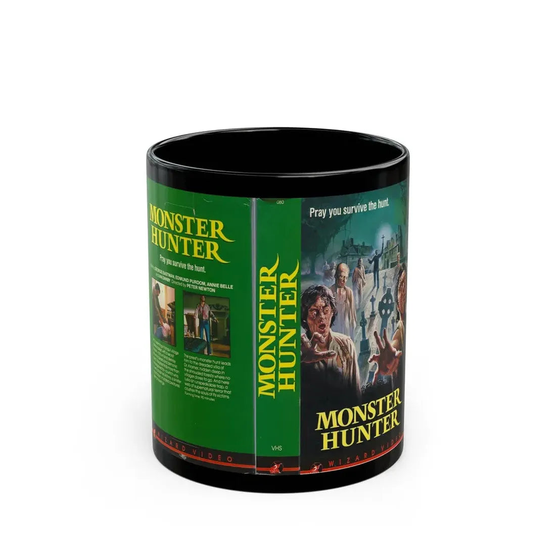 MONSTER HUNTER (VHS COVER) - Black Coffee Mug 11oz - Go Mug Yourself