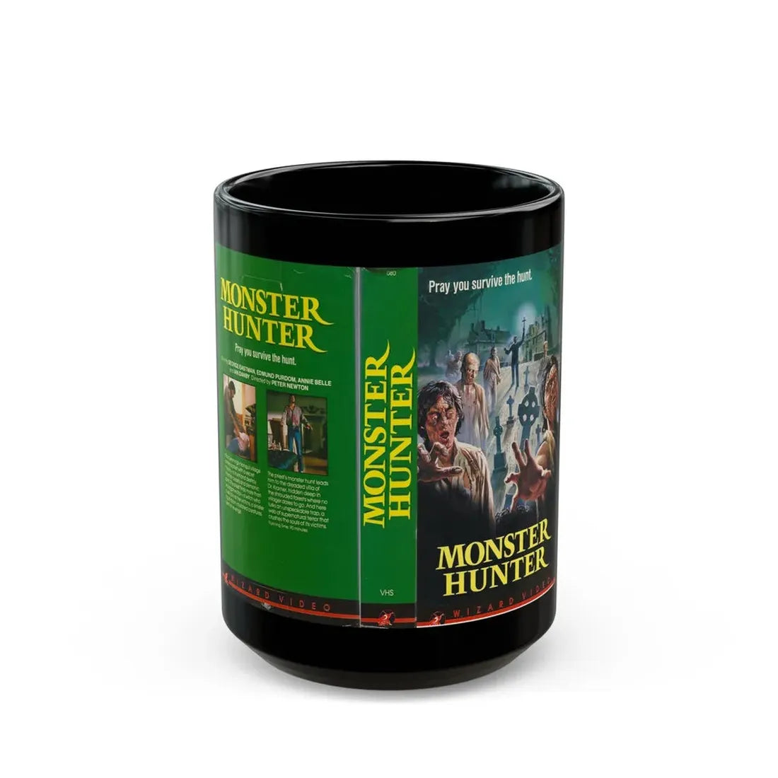 MONSTER HUNTER (VHS COVER) - Black Coffee Mug 15oz - Go Mug Yourself