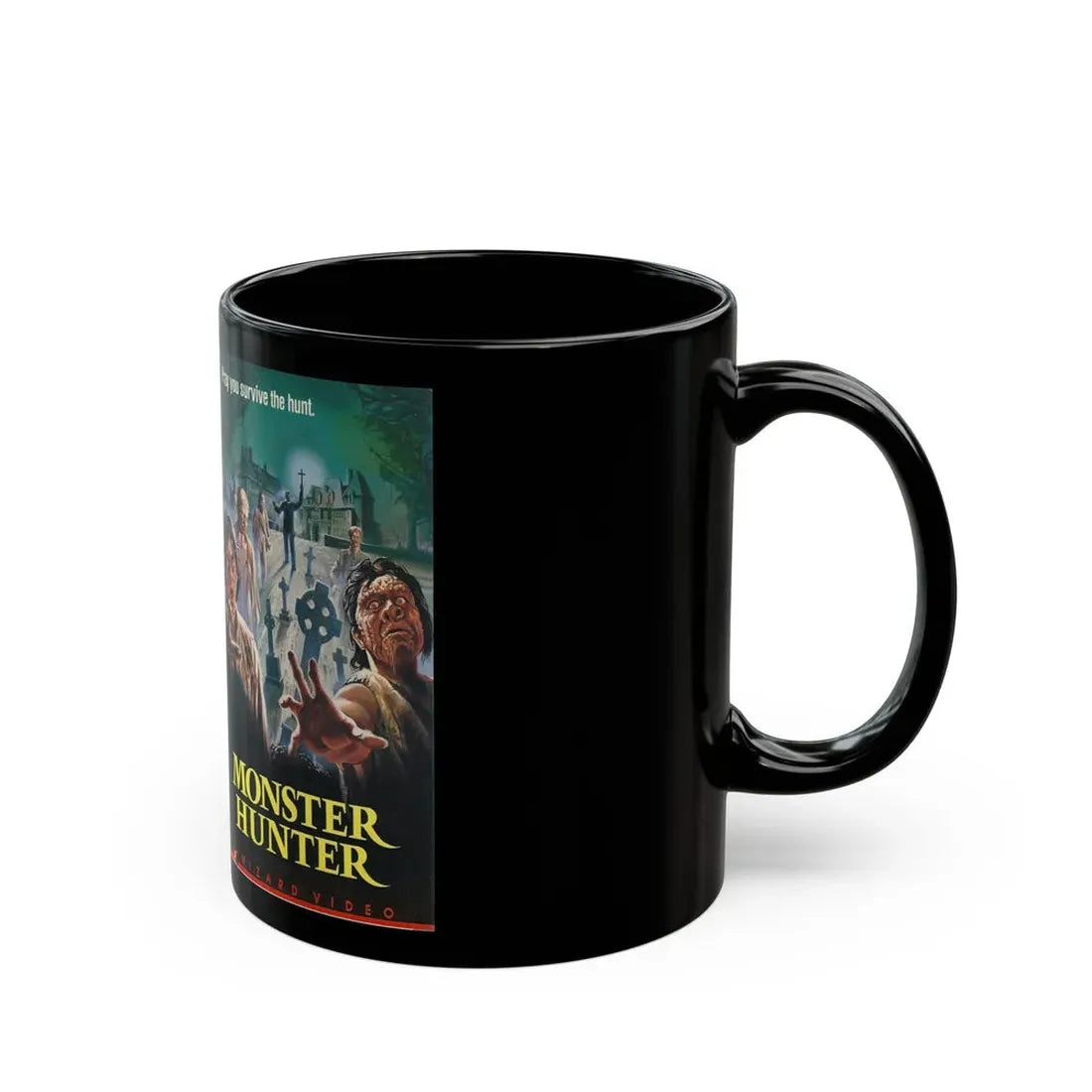 MONSTER HUNTER (VHS COVER) - Black Coffee Mug - Go Mug Yourself