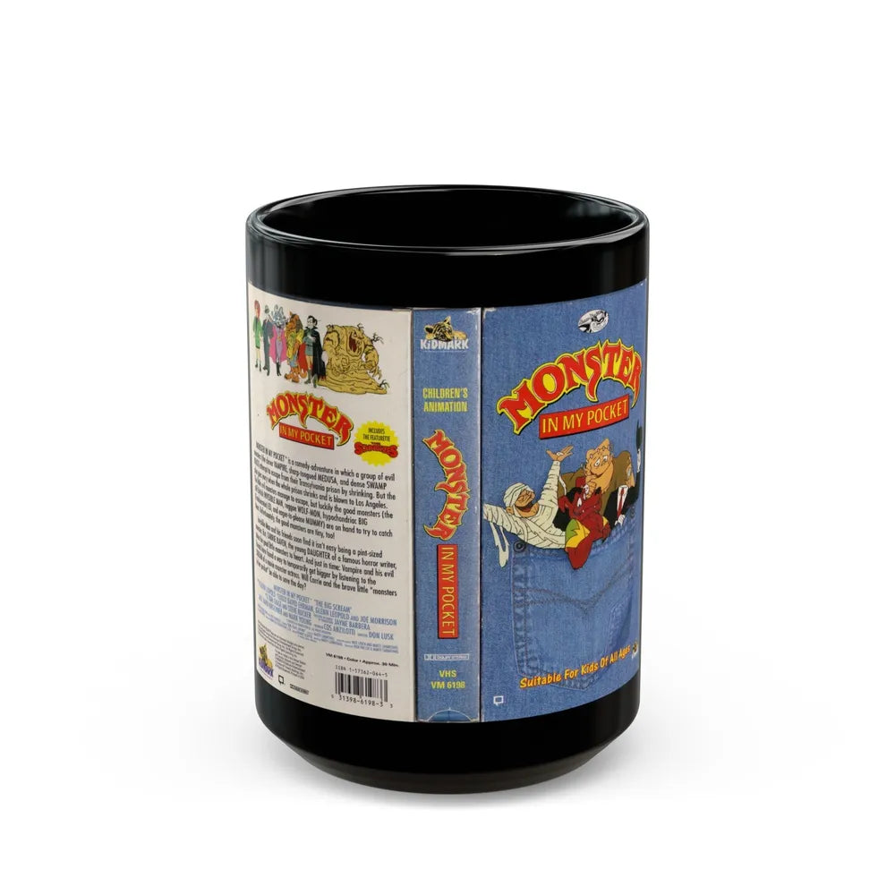 MONSTER IN MY POCKET (VHS COVER) - Black Coffee Mug-15oz-Go Mug Yourself