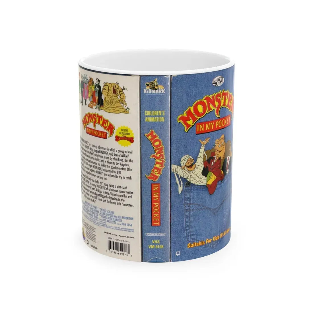 MONSTER IN MY POCKET (VHS COVER) - White Coffee Mug 11oz - Go Mug Yourself