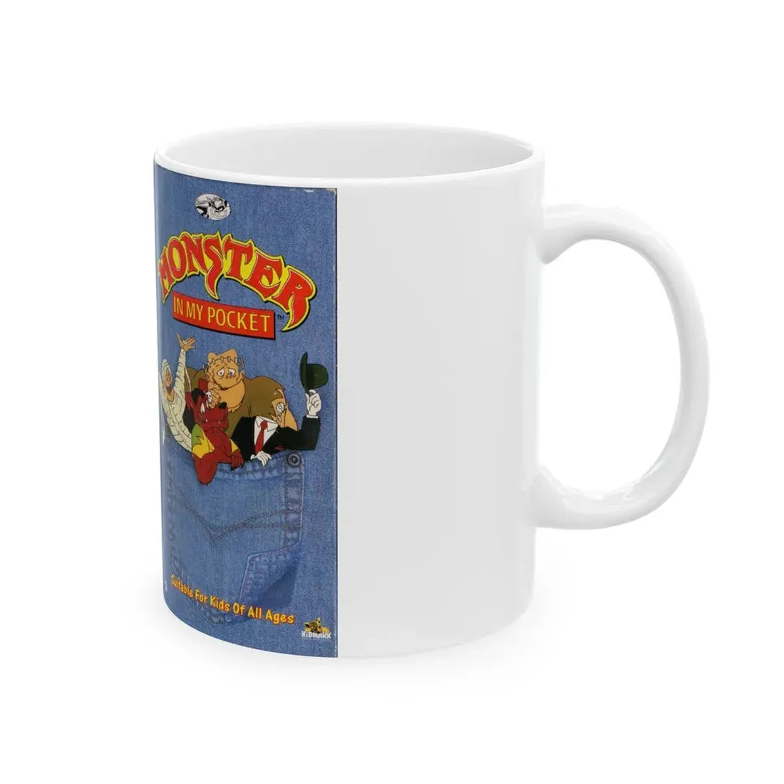 MONSTER IN MY POCKET (VHS COVER) - White Coffee Mug - Go Mug Yourself