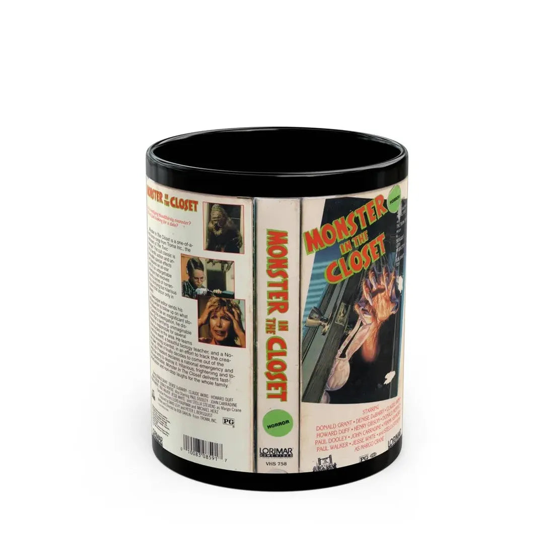 MONSTER IN THE CLOSET (VHS COVER) - Black Coffee Mug 11oz - Go Mug Yourself
