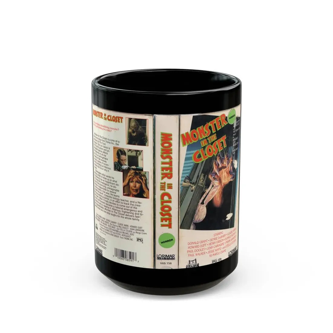 MONSTER IN THE CLOSET (VHS COVER) - Black Coffee Mug 15oz - Go Mug Yourself