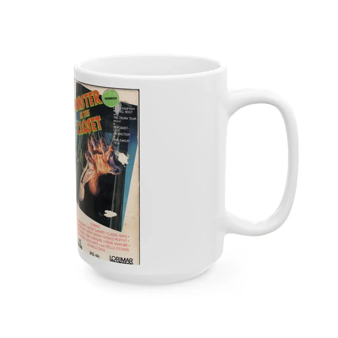 MONSTER IN THE CLOSET (VHS COVER) - White Coffee Mug - Go Mug Yourself