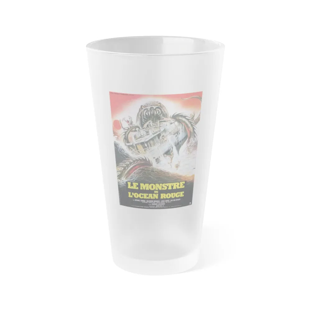 MONSTER SHARK 1984 Movie Poster - Frosted Pint Glass 16oz-16oz-Frosted-Go Mug Yourself