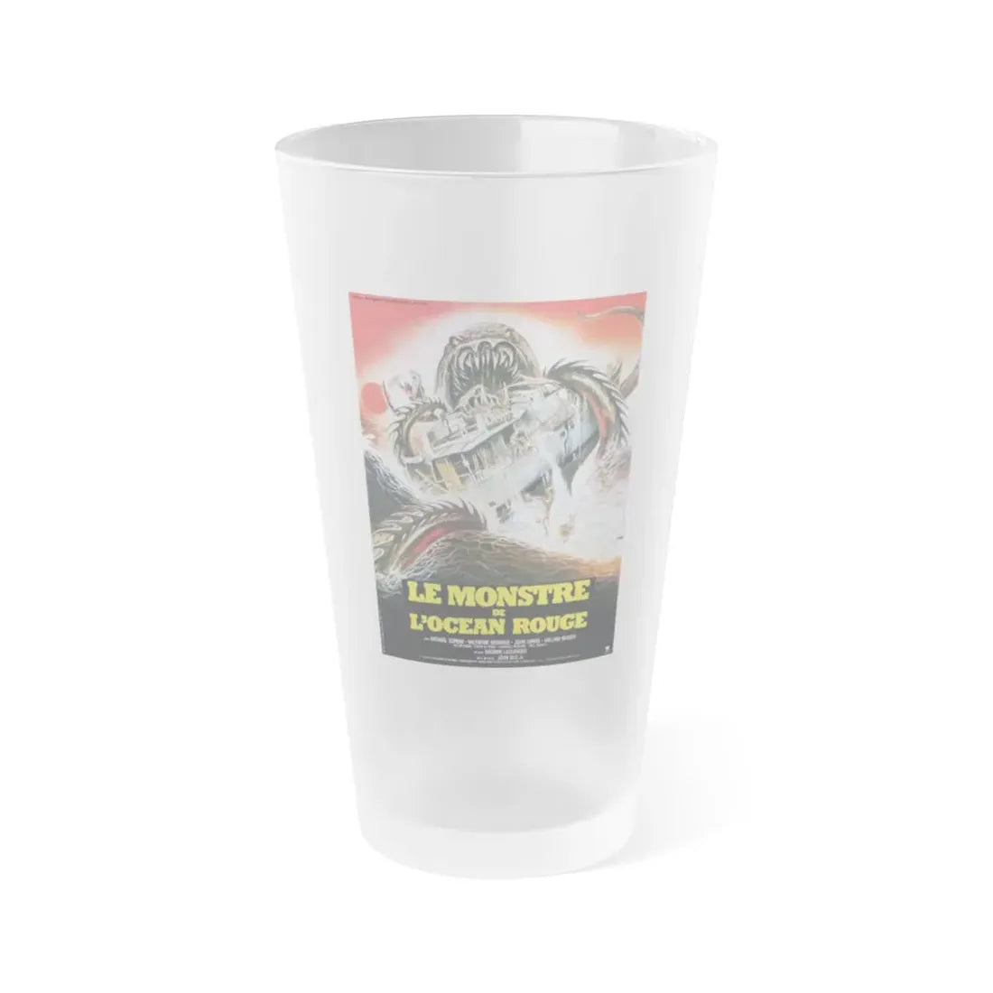 MONSTER SHARK 1984 Movie Poster - Frosted Pint Glass 16oz 16oz Frosted - Go Mug Yourself