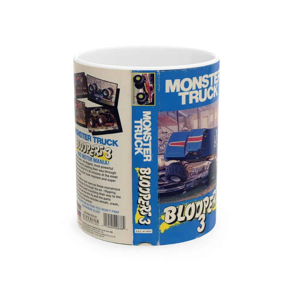 MONSTER TRUCK BLOOPERS 3 (VHS COVER) - White Coffee Mug-11oz-Go Mug Yourself