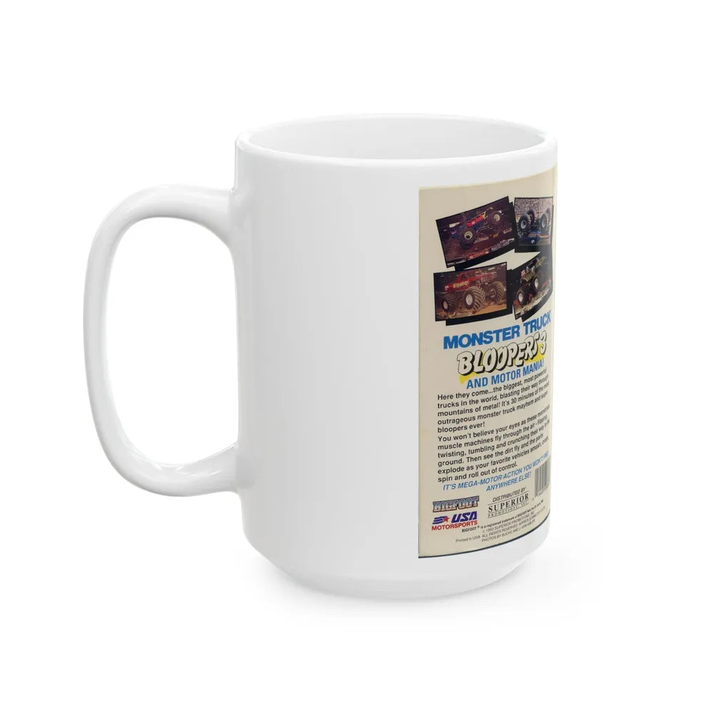 MONSTER TRUCK BLOOPERS 3 (VHS COVER) - White Coffee Mug-Go Mug Yourself