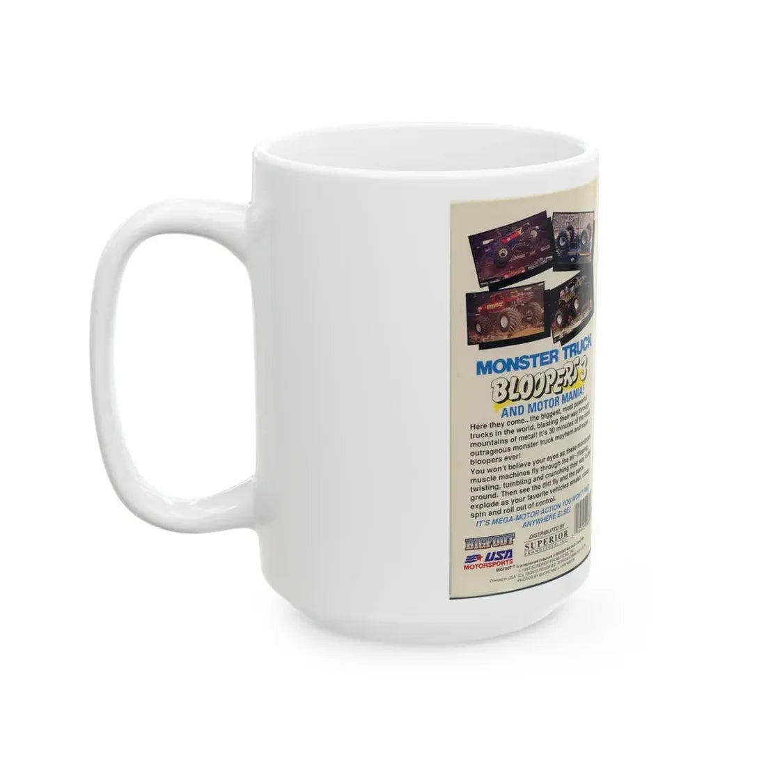 MONSTER TRUCK BLOOPERS 3 (VHS COVER) - White Coffee Mug - Go Mug Yourself