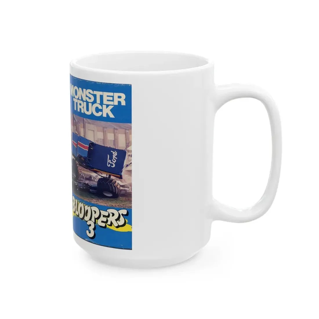 MONSTER TRUCK BLOOPERS 3 (VHS COVER) - White Coffee Mug - Go Mug Yourself