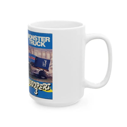 MONSTER TRUCK BLOOPERS 3 (VHS COVER) - White Coffee Mug - Go Mug Yourself