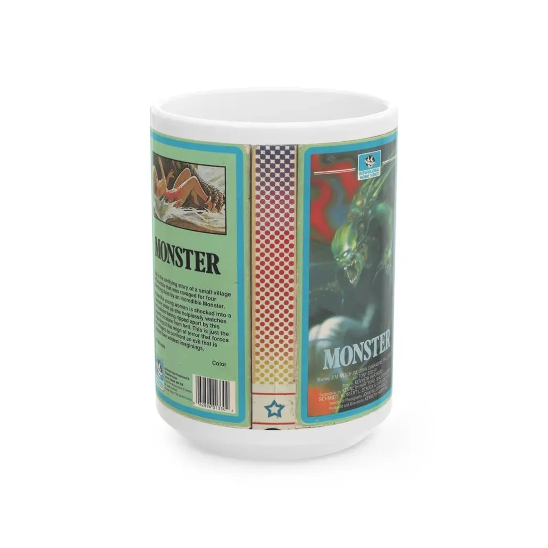 MONSTER (VHS COVER) - White Coffee Mug 15oz - Go Mug Yourself