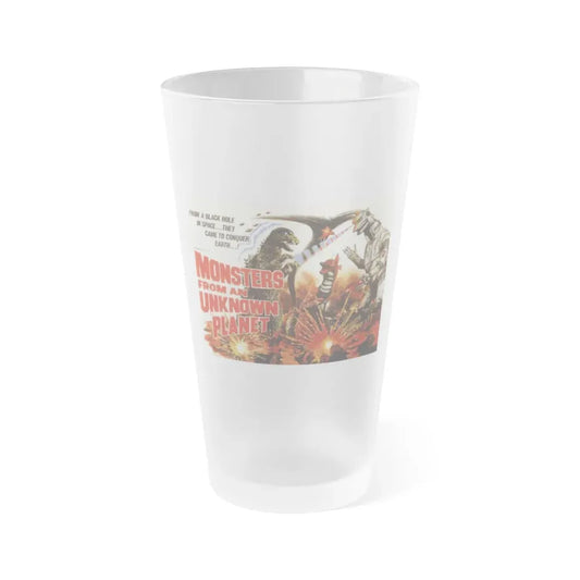 MONSTERS FROM AN UNKNOWN PLANET (REVENGE OF MECHAGODZILLA) 1975 Movie Poster - Frosted Pint Glass 16oz Default Title - Go Mug Yourself