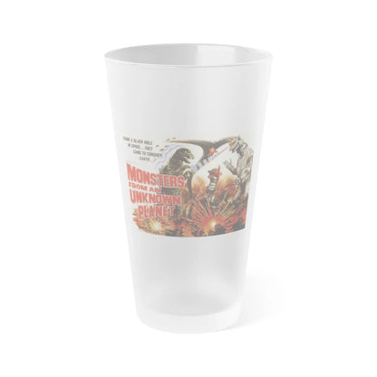 MONSTERS FROM AN UNKNOWN PLANET (REVENGE OF MECHAGODZILLA) 1975 Movie Poster - Frosted Pint Glass 16oz-Go Mug Yourself