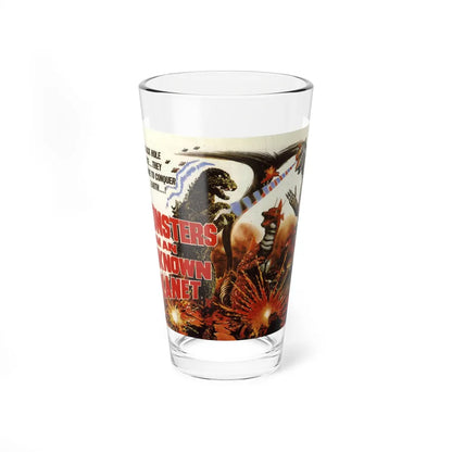 MONSTERS FROM AN UNKNOWN PLANET (REVENGE OF MECHAGODZILLA) 1975 Movie Poster - Pint Glass 16oz-16oz-Go Mug Yourself