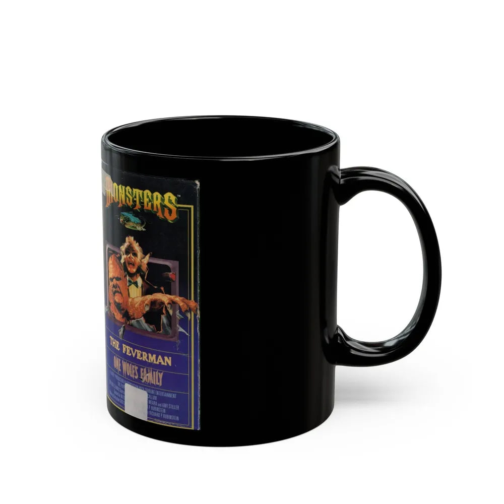 MONSTERS THE FEVERMAN AND ONE WOLFS FAMILY (VHS COVER) - Black Coffee Mug-Go Mug Yourself