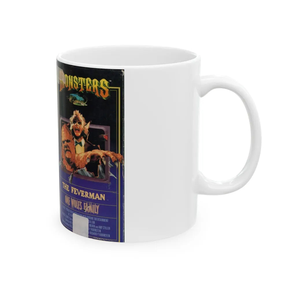 MONSTERS THE FEVERMAN AND ONE WOLFS FAMILY (VHS COVER) - White Coffee Mug-Go Mug Yourself