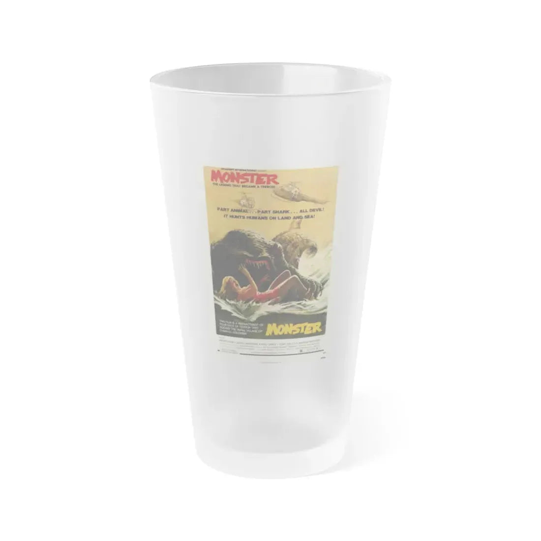 MONSTROID 1980 Movie Poster - Frosted Pint Glass 16oz 16oz Frosted - Go Mug Yourself
