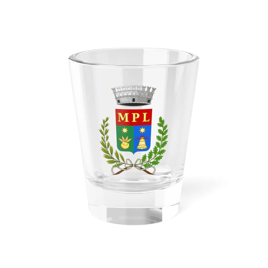Montegrosso Pian Latte-Stemma (Italy) (Coat of Arms) Shot Glass 1.5oz 1.5oz - Go Mug Yourself