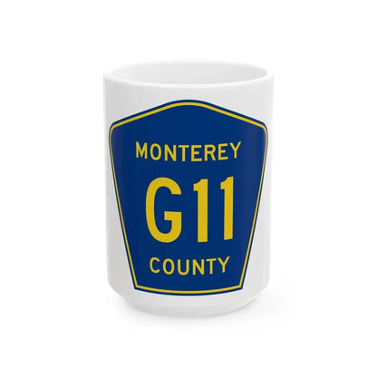 Monterey County G11 (California) (Road Sign) White Coffee Mug 15oz - Go Mug Yourself