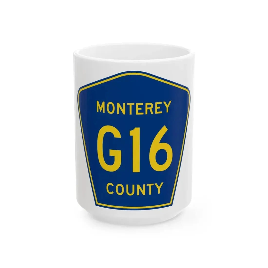Monterey County G16 (California) (Road Sign) White Coffee Mug 15oz - Go Mug Yourself
