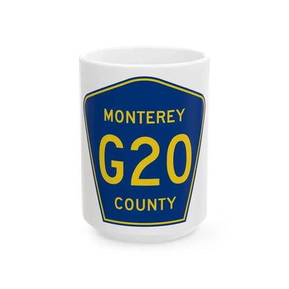 Monterey County G20 (California) (Road Sign) White Coffee Mug 15oz - Go Mug Yourself