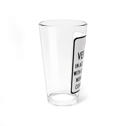 Montgomery County no vending sign (Maryland) (Road Sign) Pint Glass 16oz - Go Mug Yourself