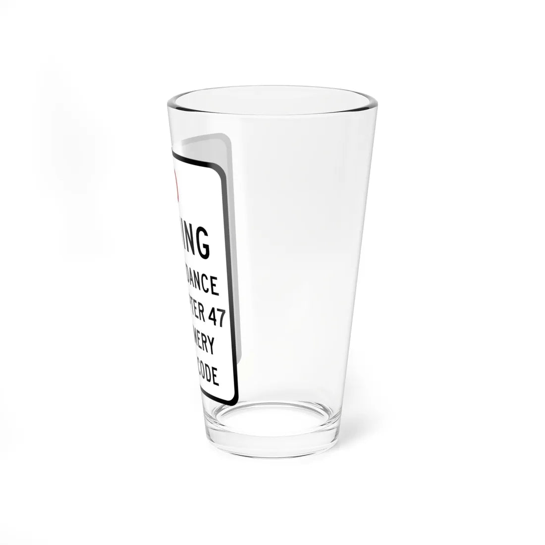 Montgomery County no vending sign (Maryland) (Road Sign) Pint Glass 16oz - Go Mug Yourself