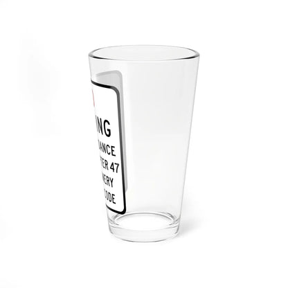 Montgomery County no vending sign (Maryland) (Road Sign) Pint Glass 16oz - Go Mug Yourself